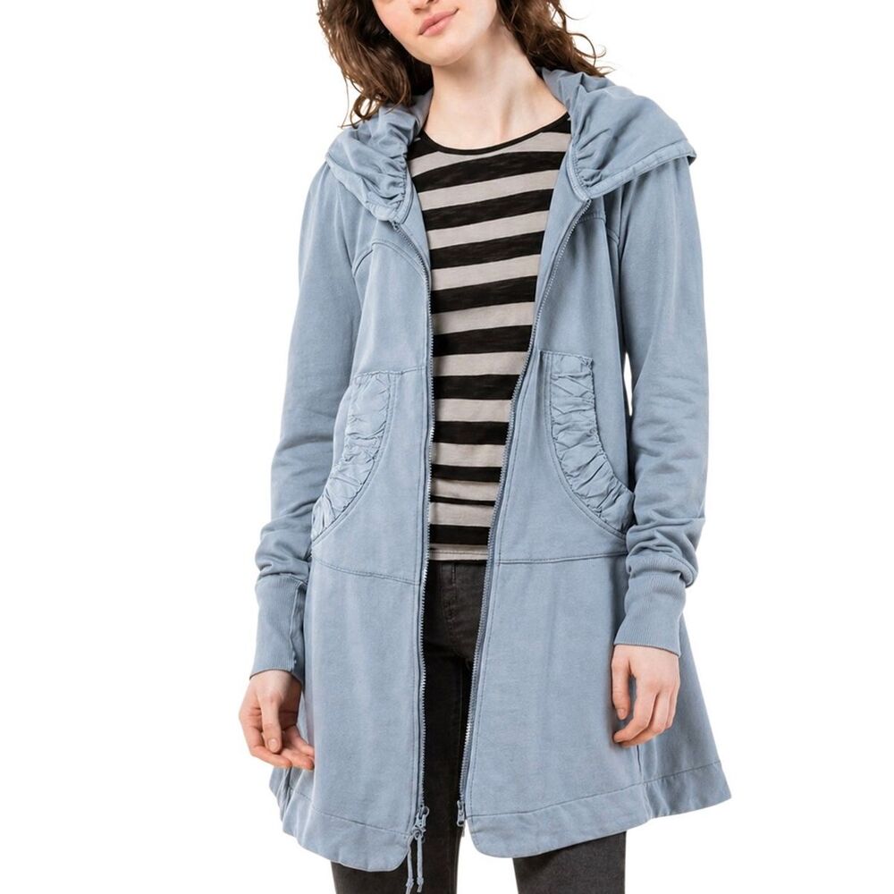 Prairie Underground Long Cloak Hoodie Full Zip Blue XS